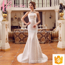 Suzhou usine en dentelle appliques sirène bon marché sur mesure plus robe de mariée taille